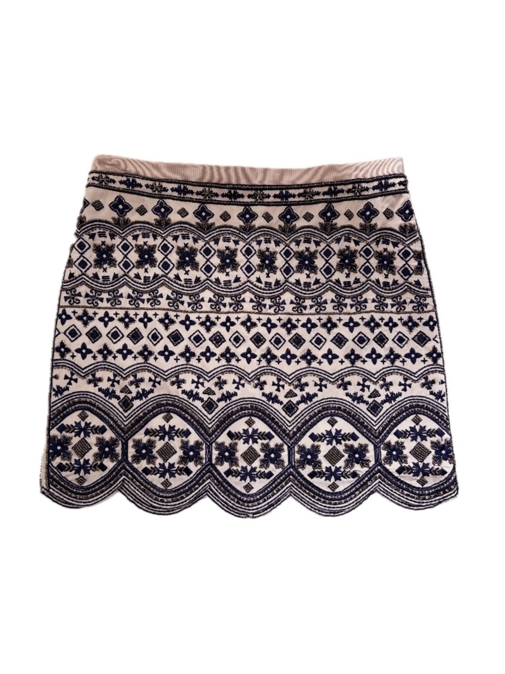 Turlough Embellished Mini Skirt in Foundation by Club Monaco, Size 2